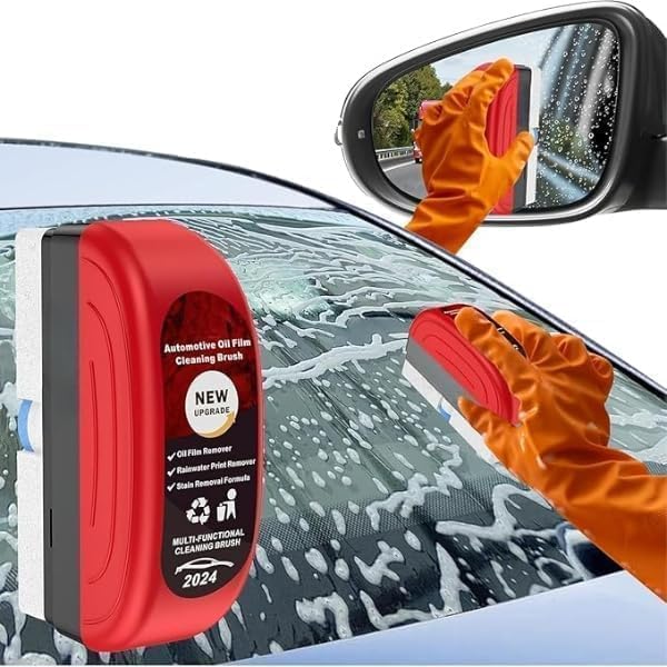 Oil Film Cleaning Brush & Car Glass Cleaner Anti-Fog Spray