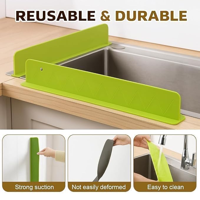 Kitchen Sink Backsplash Guard | silicone Splash Guard for Kitchen