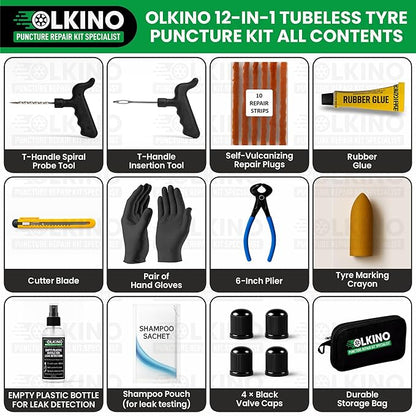 Tubeless Tyre Puncture Repair Kit for Cars & Bikes