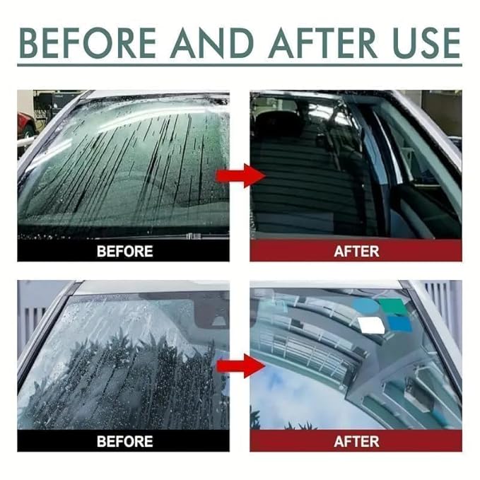 Oil Film Cleaning Brush & Car Glass Cleaner Anti-Fog Spray