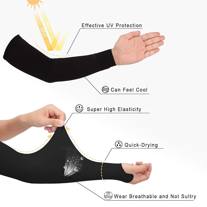 V.E UV Sun Protection Arm Sleeves for Men & Women