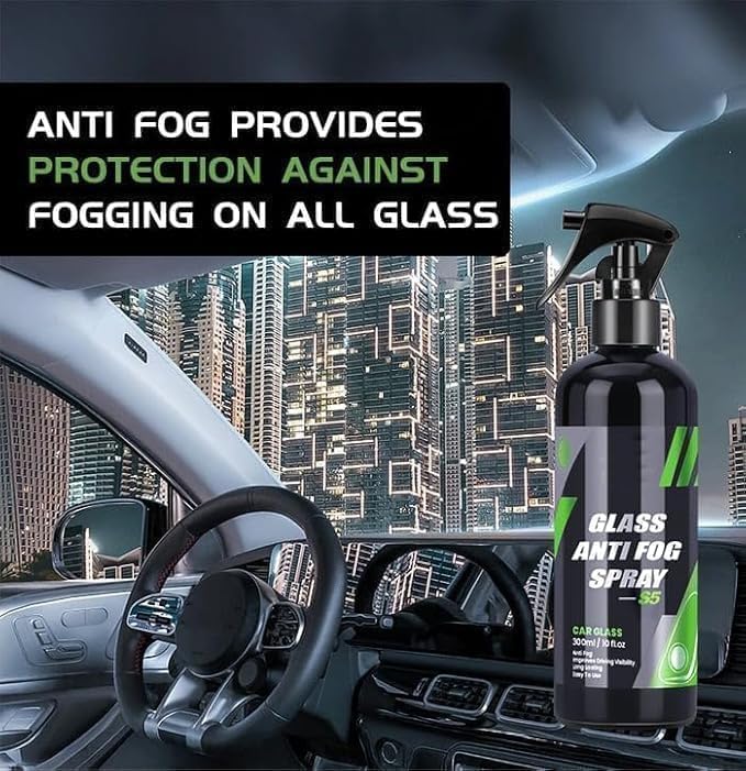Oil Film Cleaning Brush & Car Glass Cleaner Anti-Fog Spray