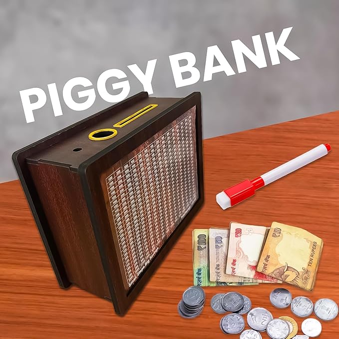 Coin Box for Kids, Wooden Money/Piggy Bank