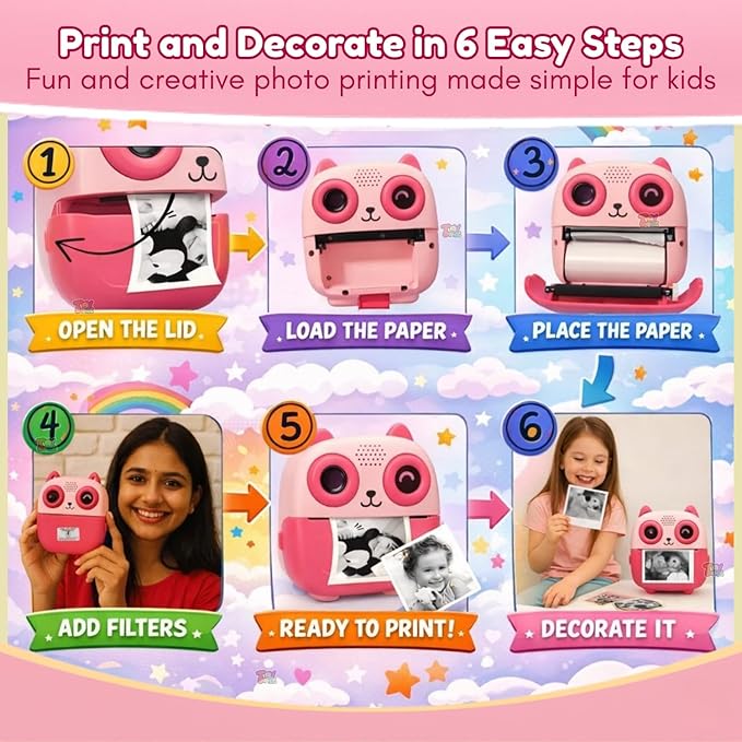 Instant Camera for Kids with Print Digital Camera with Thermal Printing